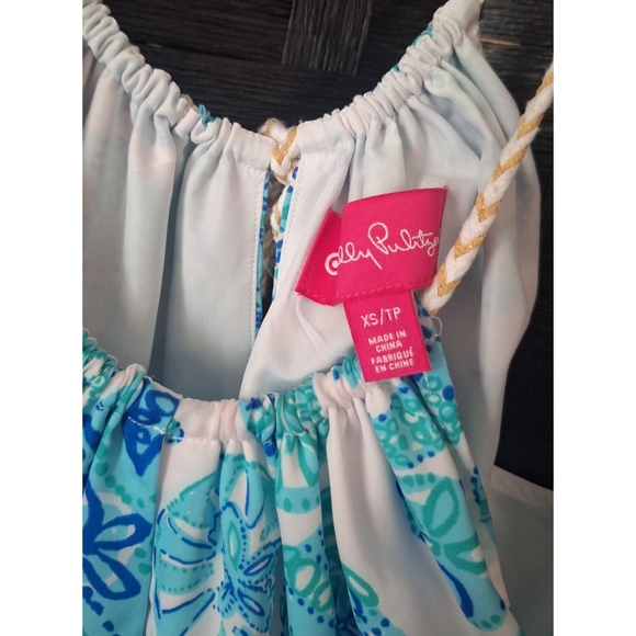 Lily Pulitzer | Inna Shells Print Halter Maxi Dress - White/Blue/Green - Picture 12 of 15